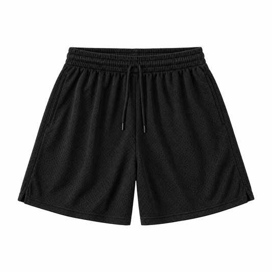 Black mesh shorts