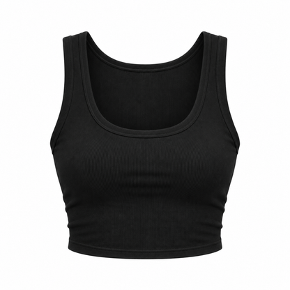 Black cropped tank top